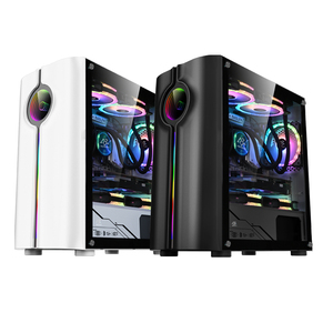 SNOWMAN人気のゲーミングケースM-ATX PCキャビネット新しいデザインミラーディープウェーブRGBライトサイド強化ガラスコンピューターケース - Product Image 2