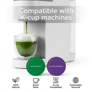 Capsules de Matcha Artisanal K-Cup 2-8g Qualité Cérémoniale et Culinaire Compatible avec le Système Keurig Marque Privée Vente en Gros - Product Image 1