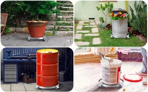 Carro de tambor de barril multiusos personalizable OEM cuatro ruedas Carro de plataforma camión <span class=keywords><strong>Dolly</strong></span> con mango ajustable superventas del Reino Unido - Product Image 3