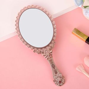 Miroir à main de maquillage rétro en or rose de luxe miroirs cosmétiques faits à la main de forme ovale <span class=keywords><strong>vintage</strong></span> de haute qualité pour femmes dames Art déco - Product Image 6
