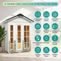 Sauna extérieur en bois massif, type cabine, avec poêle à vapeur, en bois de pruche, pour villa et jardin, pour sauna sec et spa, Roomstock