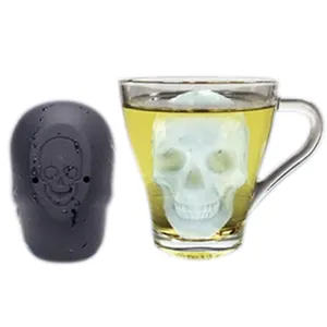 Silicone Skull Mold Reusable Large 3D Skeleton Ice Cube Molds Trays for Whiskey Cocktails Bourbon Juice Beverages Chocolate/