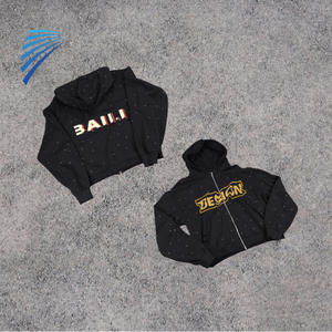 เสื้อฮู้ดฤดูหนาวของผู้ชาย2025พิมพ์ลายดิจิตอลเทรนด์สีพื้นปรับแต่งโลโก้ - Product Image 1