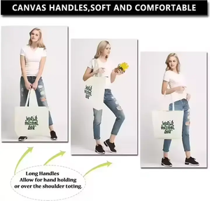 Tote Bag in cotone lavabile con grandi Zip e Logo personalizzato per il mondo dello <span class=keywords><strong>Shopping</strong></span> della scuola di spiaggia con libri di animali - Product Image 6