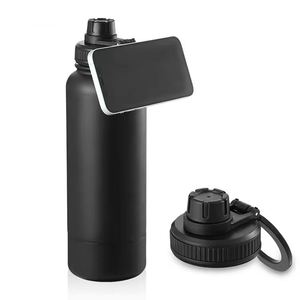 Bouteille d'eau isotherme en acier inoxydable 1000 ml avec couvercle magnétique, support de téléphone, rétention de froid et de chaleur, grande capacité, pour la gym/les activités de plein air, avec paille - Product Image 3