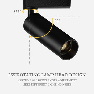 Spot LED d'accentuation <span class=keywords><strong>sur</strong></span> <span class=keywords><strong>rail</strong></span> pour la restauration, les salons de thé et les centres commerciaux, 7W/9W, avec 18 faisceaux °   Angle de faisceau - Product Image 2