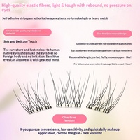 Faux cils synthétiques réutilisables sans colle, auto-adhésifs, sans formaldéhyde, en bandelettes