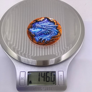 Pièce de monnaie commémorative en cuivre fin 99,9 % de 5 oz, motif Dragon de feu rouge, design Terre craquelée en relief, pour collection - Product Image 6