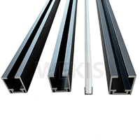 Kit de quincaillerie pour système de porte coulissante encastrée en aluminium et acier, avec rail à rouleaux dissimulé pour portes intérieures en bois, fonctionnement fluide et silencieux