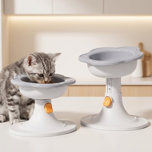 Comedero Ergonómico Elevado para Gatos, Tazón Ajustable con Diseño de Flor para Mascotas, Plato Inclinado para Alimentación de <span class=keywords><strong>Perros</strong></span>, Comedero Antivómito con Protector de Cuello - Product Image 4