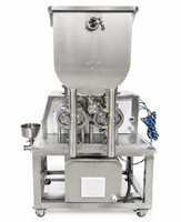 Machine de remplissage de crème glacée et de lotion à double tête avec pompe à engrenages à lobes servo et système d'alimentation automatique