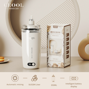 電動セルフミキシングシェイカーボトル 500ml USB充電式プロテインミキシングカップ スマホホルダー付き BPAフリー ジム用シェイカー - Product Image 4