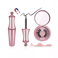 Nouvelles extensions de cils magnétiques 1 paire avec eye-liner magnétique en vison