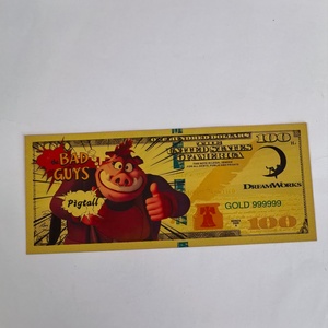 Tarjeta de anime de polímero con diseño personalizado gratuito, personaje de Los Villanos, billete con baño de oro. - Product Image 6