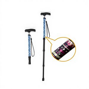 Bastón de Senderismo con Punta de Goma y Mango en T de 5 Secciones para Exteriores, para Personas Mayores, con Capacidad de Peso de 250 Libras, Venta al Por Mayor de Fabricantes - Product Image 1