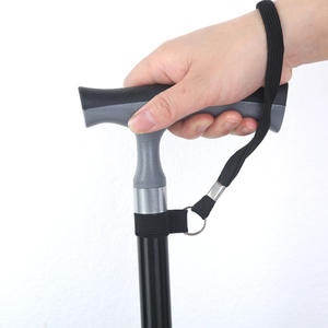 Bastón de Aleación de Aluminio de Fábrica con Luces LED, Plegable y Ajustable, Color Negro, para Apoyo al Caminar de Personas Mayores - Product Image 1