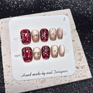 Ongles à presser en acrylique style sombre, faits main, de luxe, tendance, couvrance totale, faux ongles faits main, vente chaude - Product Image 3