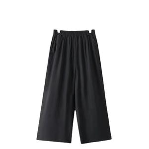 <span class=keywords><strong>Pantalon</strong></span> décontracté en coton pour femmes, coupe ample, couleur unie, <span class=keywords><strong>taille</strong></span> élastique plate et poches, pour les seniors et les mamans - Product Image 5