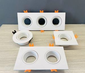 Double Head Recessed Mounted Square <b>Frame</b> Housing GU10 MR16 White LED Spotlights Anti-glare Design <b>Frame</b> - Product Image 3