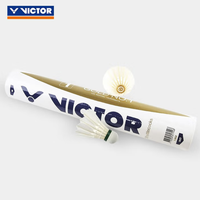 Volant de badminton authentique Victor GOLD NO.1 en plumes de canard de qualité supérieure pour les matchs d'amateurs avancés et les tournois officiels de club