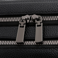 Porte-documents en cuir PU grain litchi pour homme, avec quincaillerie métallique raffinée, idéal pour les négociations d'affaires formelles