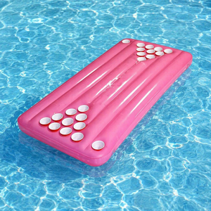 Table de jeu gonflable portable en PVC personnalisable avec ensemble de gobelets flottants pour piscine et rivière - Jeux de boisson amusants, capacité maximale <100 kg - Product Image 1