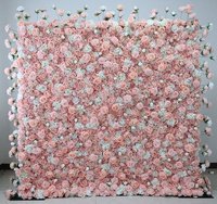 T82 Articles De Fête Arrangement Floral Simulation Tapis De Fleurs Rose Décoration Murale 8*8 rose Mur De Fleurs 5D 7D Mur De Fleurs pour Mariage