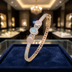 <b>Gold</b> Cuff <b>Beaded</b> <b>Bracelets</b> 18K <b>Gold</b> Trendy Geometric Design Women's Jewelry - Product Image 3