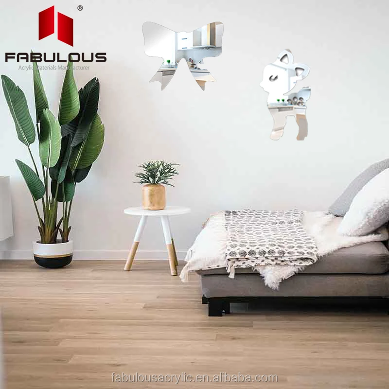 Акриловые серебряные декоративные зеркальные подвески для детского сада по оптовой цене/Самоклеящиеся 3d наклейки на стену в виде единорога на заказ