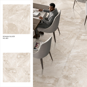 Carreaux de porcelaine émaillée polie Seina Crema 800x800mm PGVT, surface marbre crème, revêtement de sol - Product Image 4