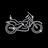 Modèle de transfert de strass en cristal scintillant pour motocyclette Design Hotfix Flatback Iron Patch Bling Shoes Rhinestone