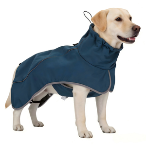 कस्टम लोगो भारी शुल्क वाटरप्रूफ चिंतनशील समायोज्य आउटडोर लक्जरी बारिश जैकेट पालतू कुत्ते वर्षाकोट कपड़े - Product Image 1