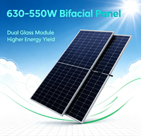 Panneau solaire bifacial de type N 570W 580W 590W, module PV monocristallin double vitrage, taille de cellule 156,75 mm, système d'alimentation pour toit résidentiel