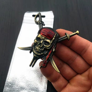 Autocollant métallique 3D stéréoscopique Pirates <span class=keywords><strong>des</strong></span> Caraïbes Bâton de décoration de carrosserie Crâne Logo de coffre Badge Decal - Product Image 2