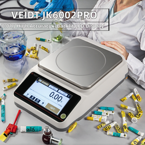 Balance de laboratoire électronique analytique chimique Veidt JK6002PRO LCT avec cellule de pesage, écran LCD et protection en verre, précision 0,01g, OEM JK6 - Product Image 3