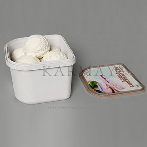 <b>Chocolate</b> Ice Cream <b>Tubs</b> Gelato 2Ltr 1.8 Quart Plastic Containers Reusable Freezer Storage <b>Tubs</b> with Lids and security lock IML - Product Image 5