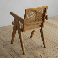 Chaise en rotin de style bistro-café français moderne, fauteuils en bois massif de style américain, chaise de salle à manger nordique en rotin