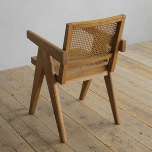 Muebles de Estilo Francés Vintage para Hoteles, Bistrós y Cafés, Sillones de Madera Maciza Americana, Silla de Comedor Nórdica de Ratán - Product Image 3