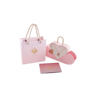 <b>Gift</b> <b>box</b> heart-shaped jewelry <b>empty</b> <b>box</b> necklace <b>box</b> with paper bag, customizable according to needs - Product Image 6