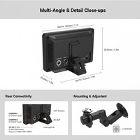 Moniteur de détection d'angle mort BSD | Alarme audio-visuelle IA | Écran IPS 7 pouces 1080P | Kit de caméra de recul pour camion, bus, véhicule utilitaire lourd, conforme aux normes CE, FCC et RoHS