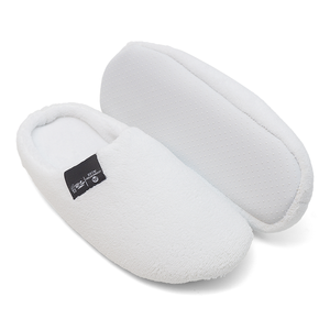 Chaussons de <span class=keywords><strong>spa</strong></span> blancs personnalisés avec logo privé, en polaire corail, lavables, de luxe, pour hôtel et voyage - Product Image 2