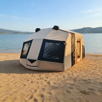 Tente d'air de luxe pour l'extérieur, 4 saisons, protection UV, imperméable, gonflable, double couche, deux chambres, salon, utilisation en plage, grande famille