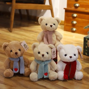 Peluche ours mignon de 8 pouces avec écharpe personnalisée, ours en peluche avec <span class=keywords><strong>pull</strong></span> cœur de pêche, ours en peluche de <span class=keywords><strong>petite</strong></span> taille - Product Image 5