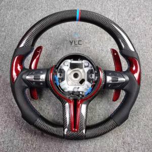 Volante Deportivo YLC para <span class=keywords><strong>BMW</strong></span> con Calefacción y Levas de Cambio, F01 F06 F10 F11 F15 F20 F21 F22 F30 F31 F32 F36, Volante de Fibra de Carbono - Product Image 4