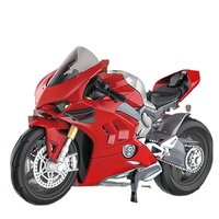 Modèle de moto miniature en alliage de zinc moulé sous pression, à rétrofriction, échelle 1:12, noir et rouge, objet de collection