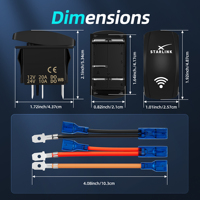 Interruptor basculante de control Starlink de 12V 20A serie L con LED dual ON-OFF de 5 pines, impermeable, para coche, RV, marina, CE ROHS, venta al por mayor