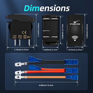 Interrupteur à bascule étanche 12V 20A Carling Série L double LED ON-OFF 5 broches pour voiture, camping-car, marine, Starlink, CE ROHS, vente en gros - Product Image 2
