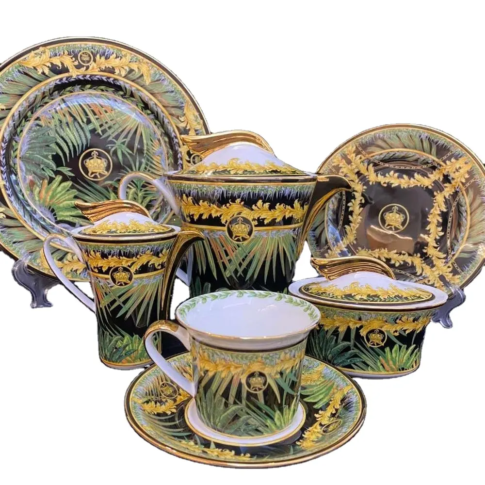 Luxury New Design Dinner Sets Fine Bone China 61個Dinnerware Sets For 6 Person