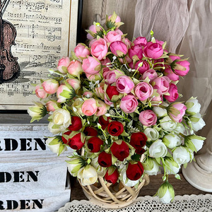 Bouquet de fleurs artificielles Yixuan, 15 têtes, en soie, pour décoration de mariage - Product Image 1