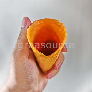 Simulation Ice Cream Crispy Cone Model Realistic Waffle Hollow Fake Food Photo Prop Display Decoration Dessert Shop Pvc Plastic - Product Image 3